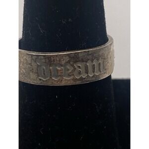 VTG Sterling Silver Band "Dream" In Gothic Old World English Font-7 Size Ring